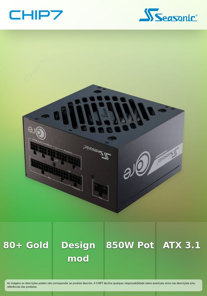 Fonte Modular Seasonic Core GX-850W V2 80+ Gold ATX 3.1