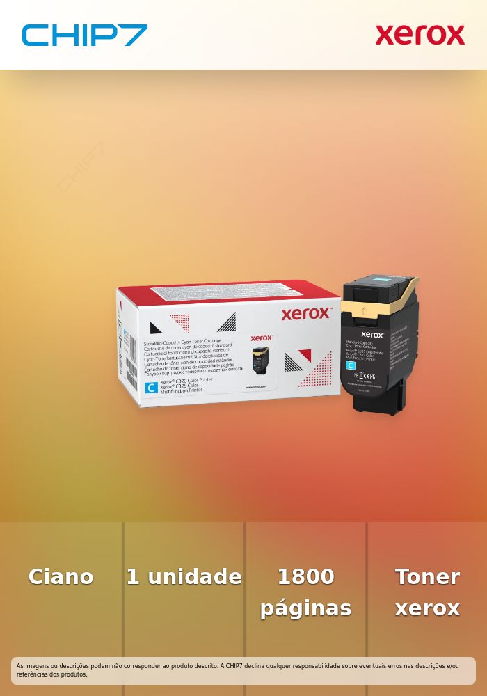 Xerox - Azul cyan - original - caixa - cartucho de toner - para Xerox C325