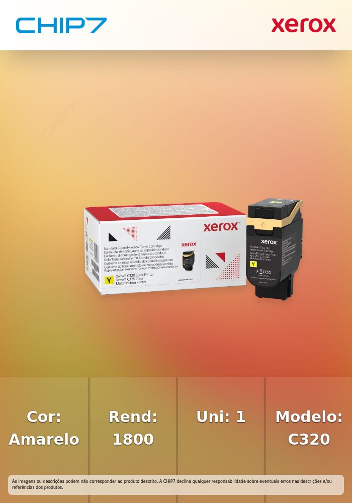 Xerox - Amarelo - original - caixa - cartucho de toner - para Xerox C325