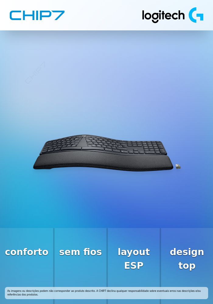 Logitech ERGO K860 Split Keyboard for Business - Teclado - sem fios - Bluetooth LE - QWERTY - Espanhol - Europa - grafite