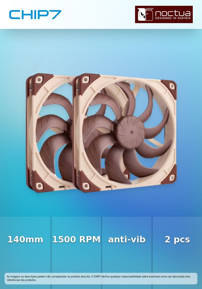 Ventoinha Noctua NF-A14 G2 PWM 140mm (Pack 2)