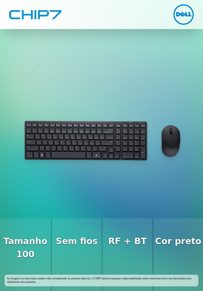 DELL PRO COMPACT SILENT KEYBOARD & MOUSE KM555  PORT(QWERTY)