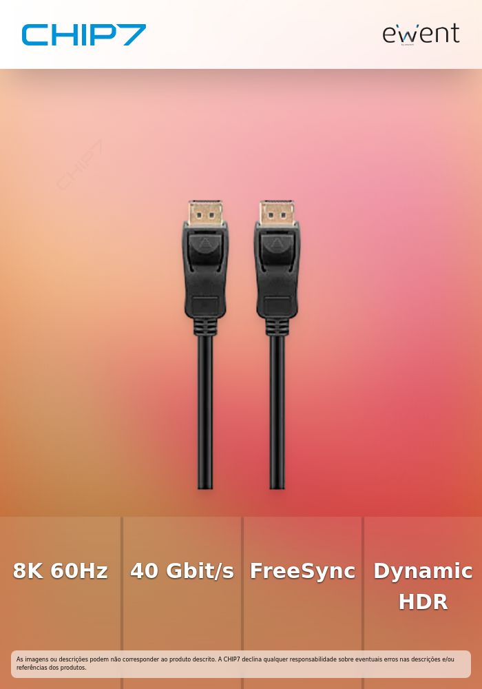 EWENT CABO DISPLAYPORT 2.0 8K@60HZ 3MT