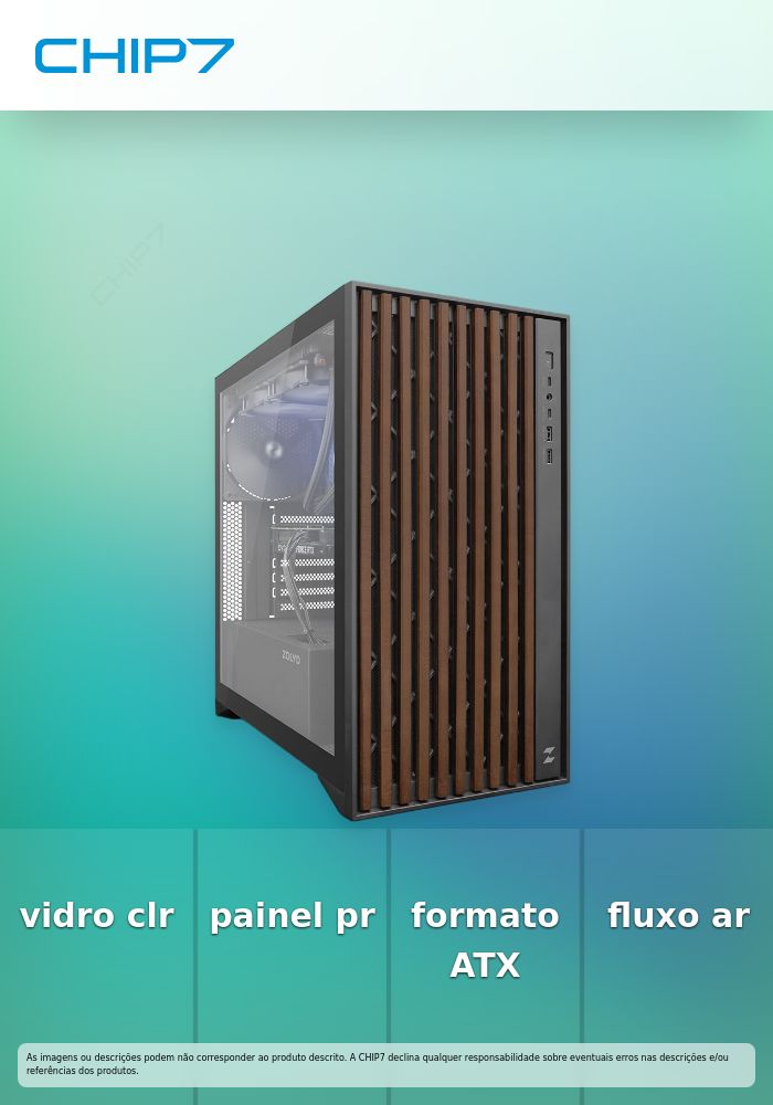 Zolyd Dynaria - Caixa ATX com Vidro Temperado e Painel de Madeira Preto