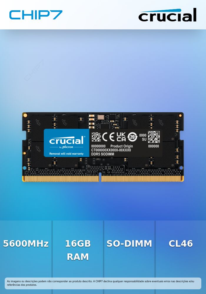 Crucial SO-DIMM 16GB DDR5 56000MHz CL46