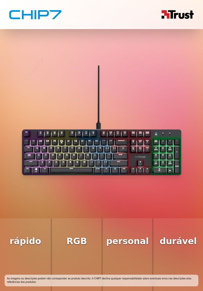 TRUST TECLADO GAMING ZORA GXT871 RGB MECHANICAL PT #KAMIKAZE#