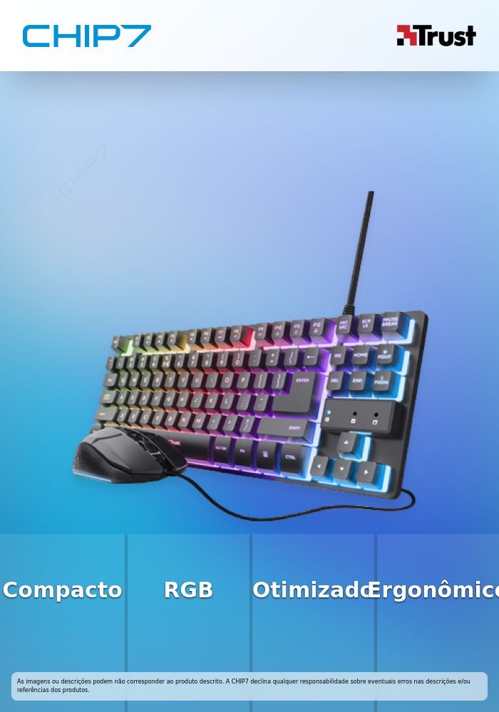 GXT798 - Combo de teclado compacto TKL iluminado e conjunto de mouse para jogos iluminado - Black  - preço válido até nova comunicação ou fim de stock