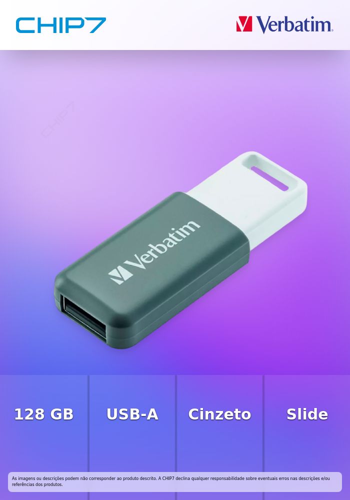 PEN VERBATIM 128GB USB 2.0 DATABAR GREY