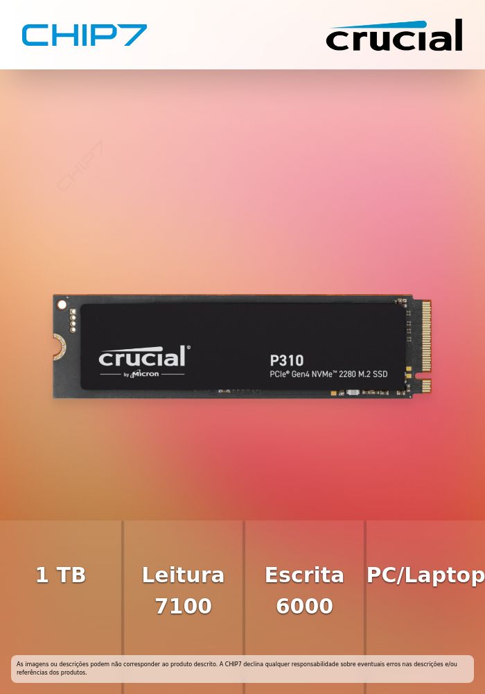 SSD Crucial P310 1TB Gen4 M.2 NVMe 2280 (6000/7100MB/s)