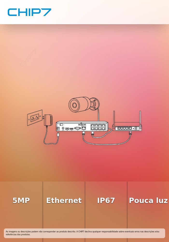 Câmara de Vigilância REOLINK Ethernet POE / 5MP / IP67 - P324