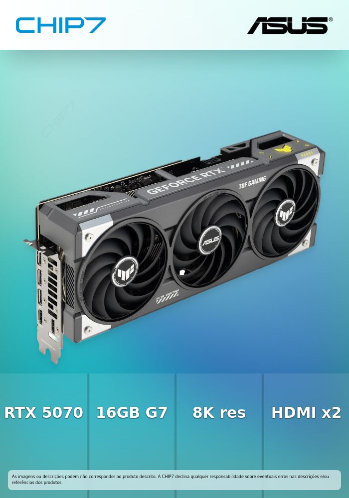 Placa Gráfica ASUS TUF GAMING RTX 5070 TI 16GB OC GDDR7 DLSS4