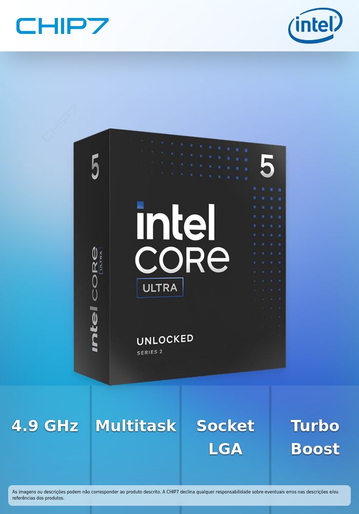 Intel® Core™ Ultra 5 processor 225 up to 4.9 Ghz Box - Sem Cooler