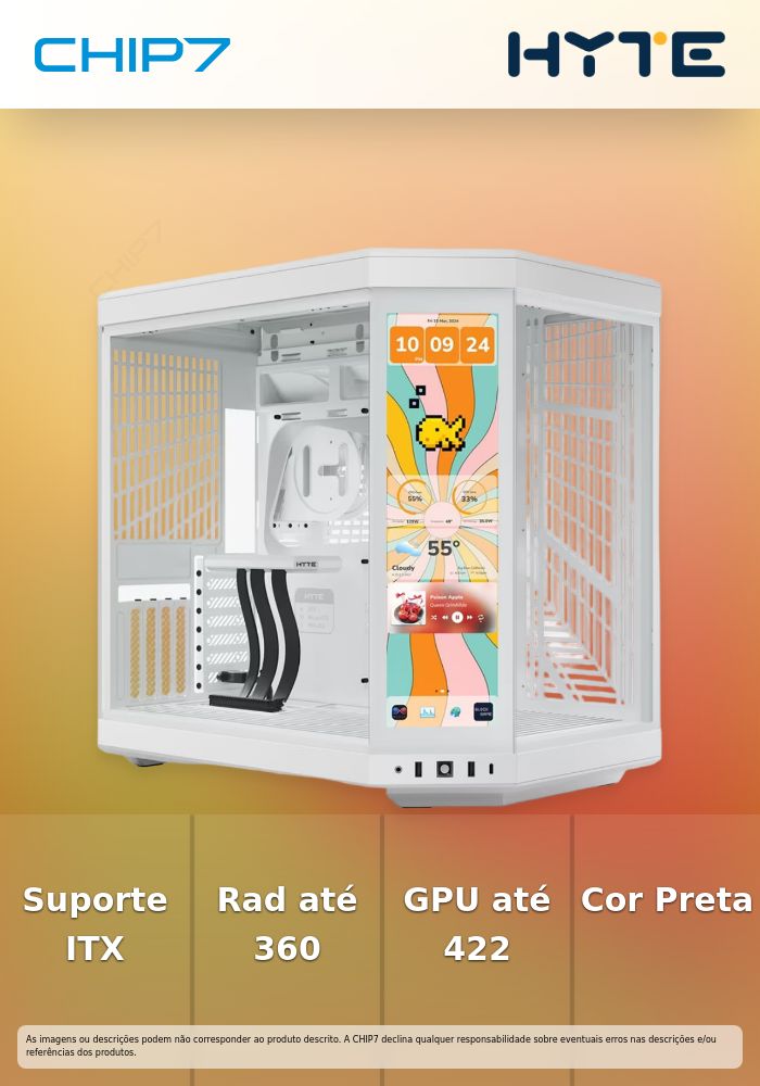 Caixa ATX Hyte Y70 Touch Infinite Vidro Temperado Branco
