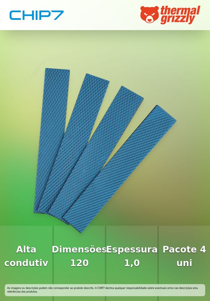Thermal Pad Thermal Grizzly Minus Pad Basic 120 x 20 x 1.0 mm(Pack 4)