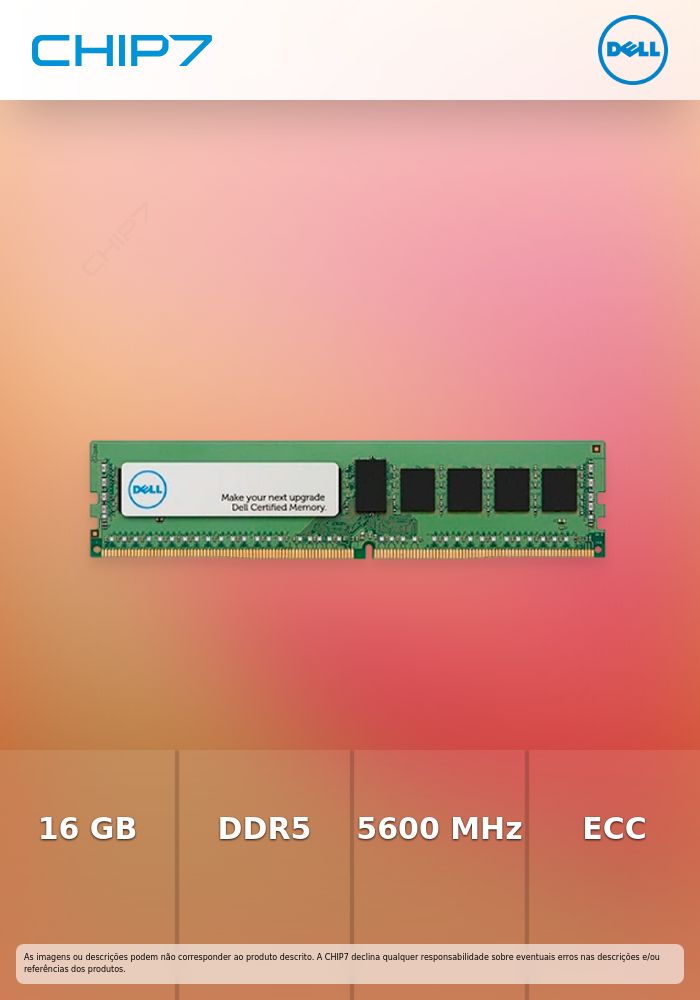 DELL MEM 16 GB 1Rx8 DDR5 UDIMM 5600 MT/s ECC