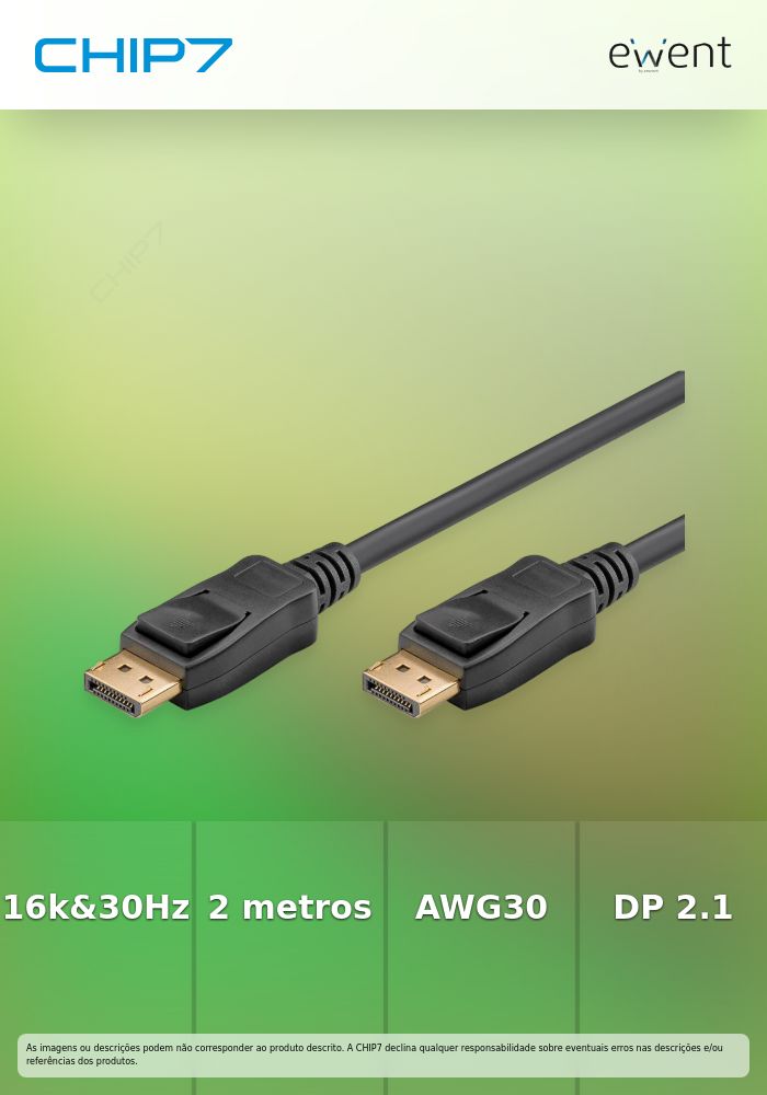 Cabo DisplayPort v2.1 16k@30Hz / 8k@120Hz, AWG30, 2.0m