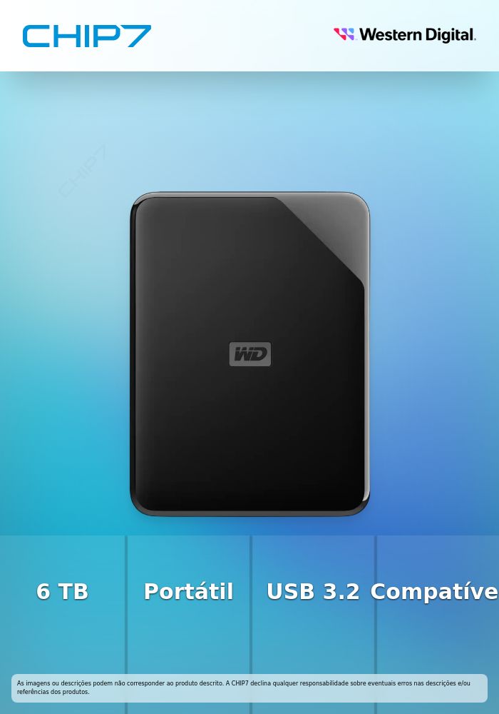 WD Elements SE WDBG8A0060BBK - Disco rígido - 6 TB - externa (portátil) - USB 3.2 Gen 1 - preto