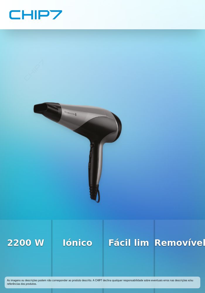 Secador de Cabelo Remington Ionic Dry 2200W (Cinza/Preto) - D3190
