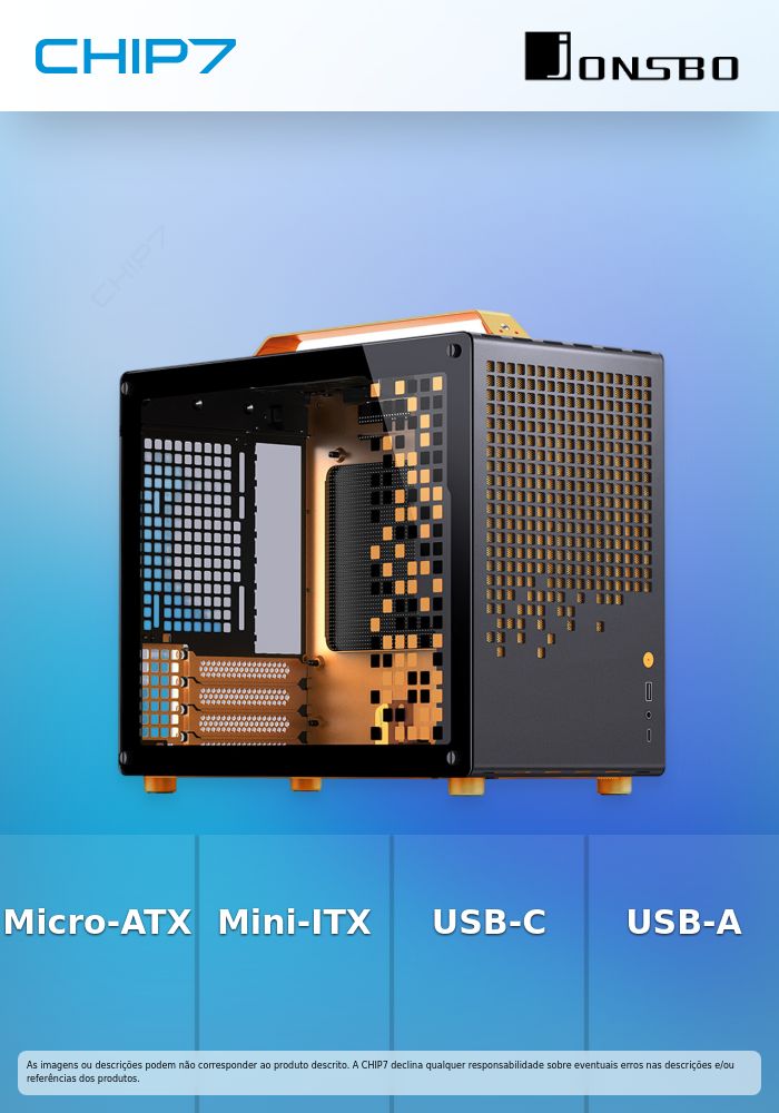 Caixa Micro-ATX Jonsbo Z20 Preto/Laranja