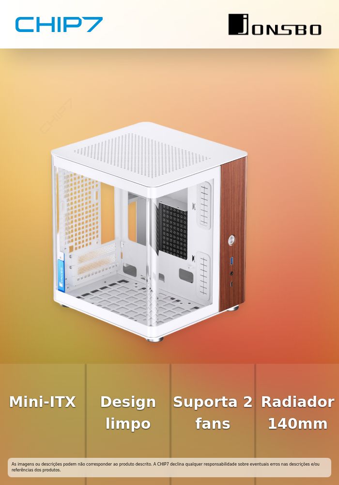 Caixa Mini-ITX Jonsbo TK-0 Branco