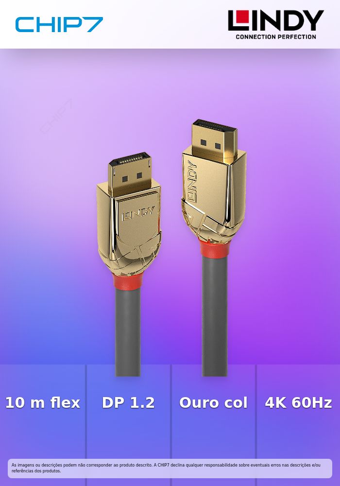 10M DISPLAYPORT 1.2 CABLE,GOLD LINE