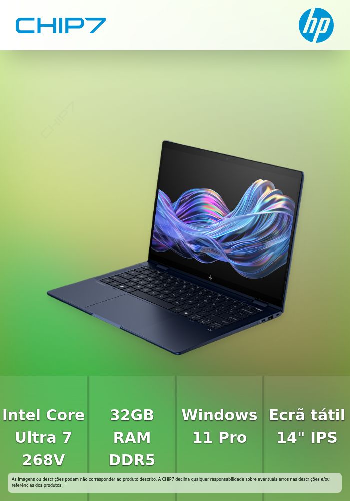 Portátil 2-em-1 HP EliteBook X Flip G1i – Intel Core Ultra 7 268V / 32GB RAM / 1TB SSD / 14