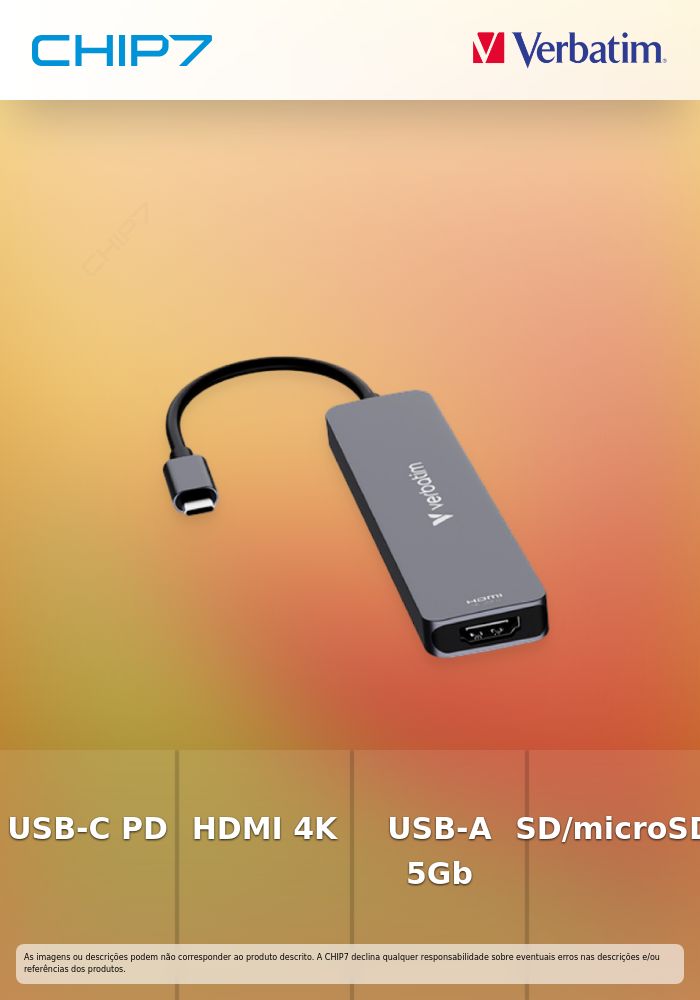 VERBATIM DOCK 4K USB-C 1xHDMI 2xUSB-C 2xUSB-A 3.2 1xCR PD100W