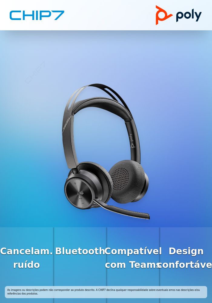 Poly Voyager Focus 2 - Auscultadores - no ouvido - bluetooth - sem fios - cancelamento de ruído activo - USB-C através de adaptador de Bluetooth - preto - Certificado para Microsoft Teams, Certificação Zoom