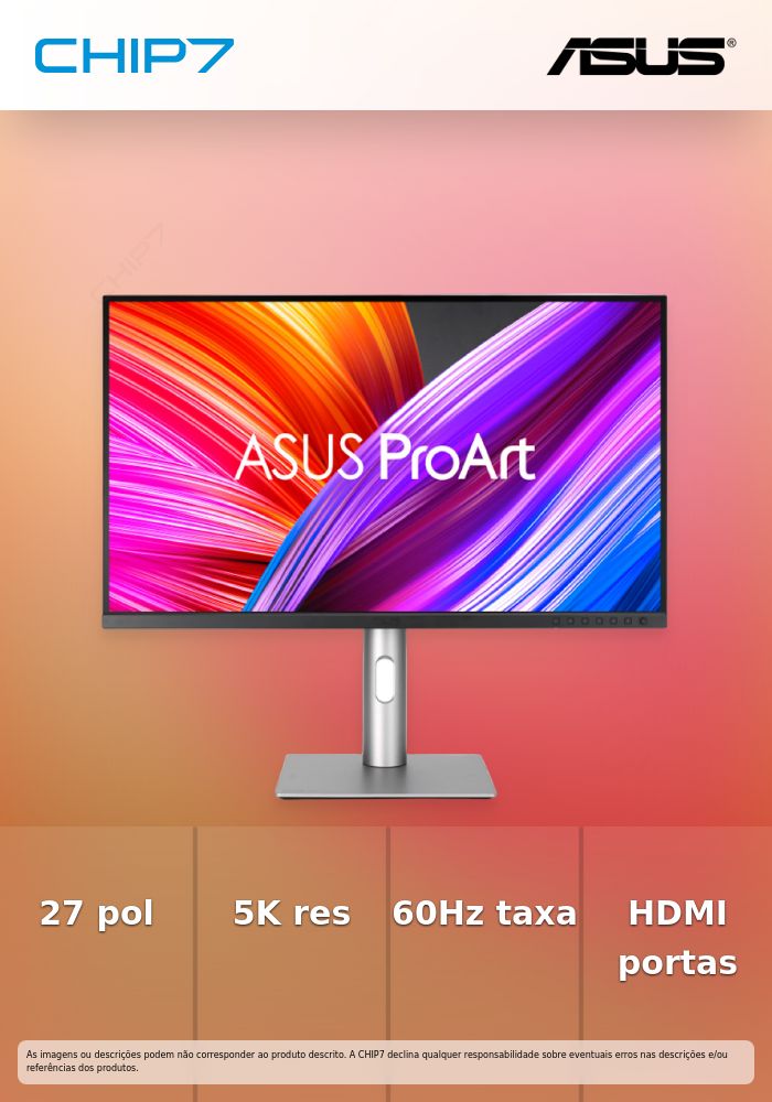 ASUS PA27JCV 27INCH 5K IPS 60HZ 5MS(GTG) HDMI BLACK + SILVER