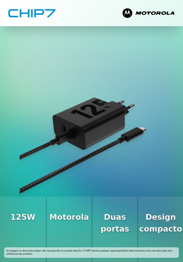Carregador Motorola 125W Dual Port Black