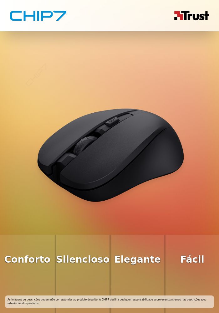 MYDO Rato sem fios confortável com teclas silenciosas avançadas - Preto