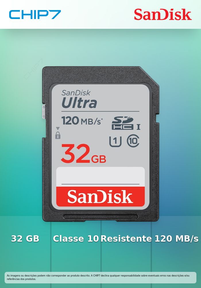 Cartão SanDisk Ultra SHDC/SDXC UHS-I C10 U1 32GB