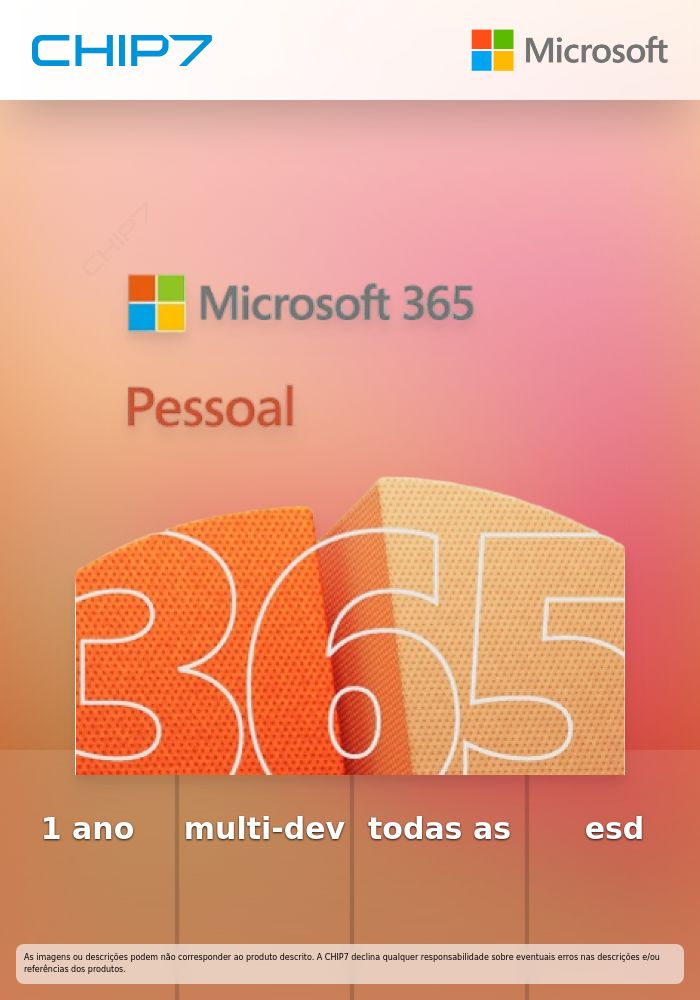 Microsft 365 Personal - LICENÇA ESD - Licença de assinatura (1 ano) - 1 telefone, 1 tablet, 1 PC/Mac  - Win, Mac, Android, iOS, All Languages, Eurozone