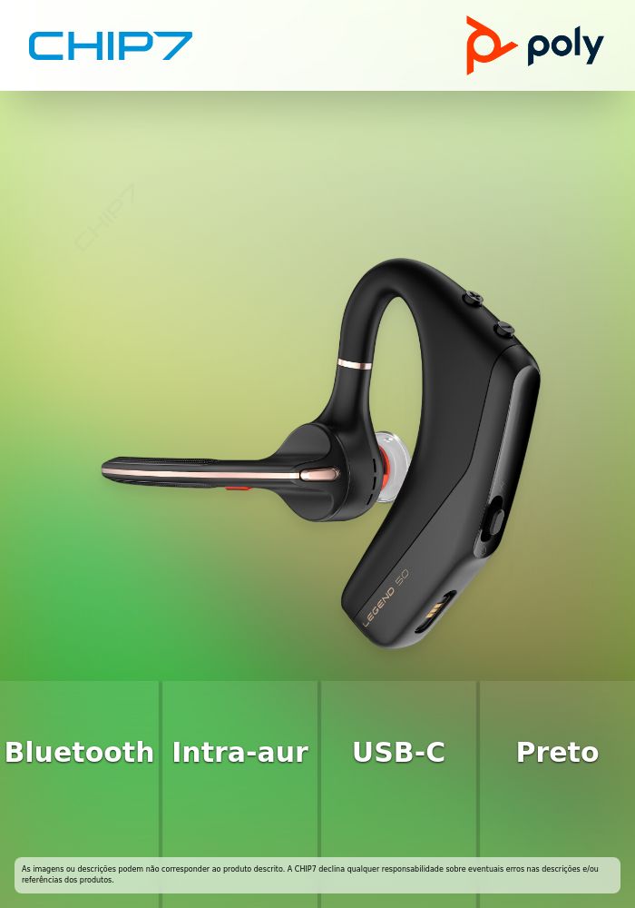 Poly Voyager Legend 50 - Auscultadores - intra-auricular - bluetooth - sem fios - USB-C através de adaptador de Bluetooth - preto - certificação UC
