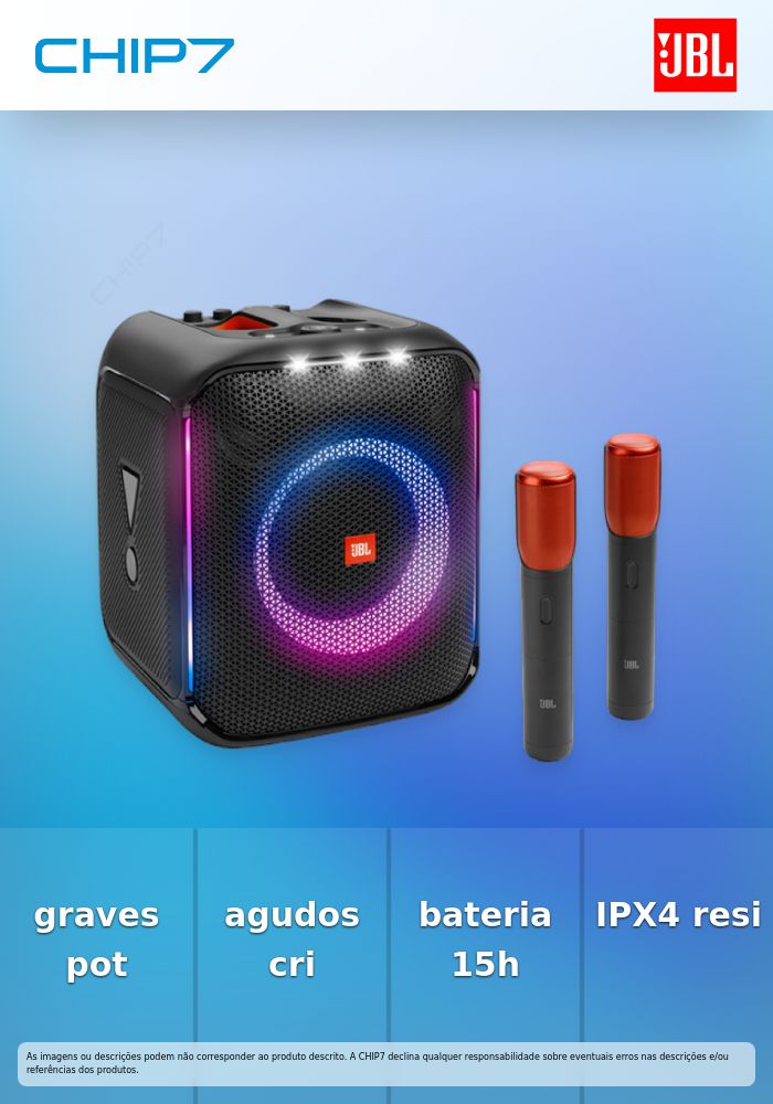 JBL COLUNA BLUETOOTH PARTY BOX ENCORE PLUS INCLUI MICRO WIRELESS