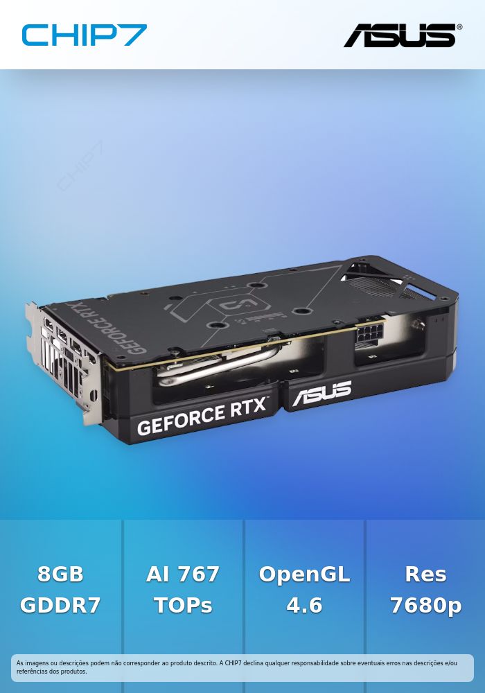Placa Gráfica - Asus GeForce RTX 5060 Ti Dual OC 8GB GDDR7