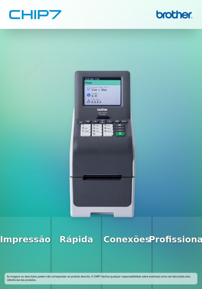 TD2350DSA203 - Impressora de etiquetas e talões térmica direta de secretária para uso profissional. Tecnologia térmica direta  - Largura de impressão até 63 mm - Velocidade 152,4 mm/seg. - 203ppp - Conexão USB,  série e placa de rede, WiFi e Bluetooth