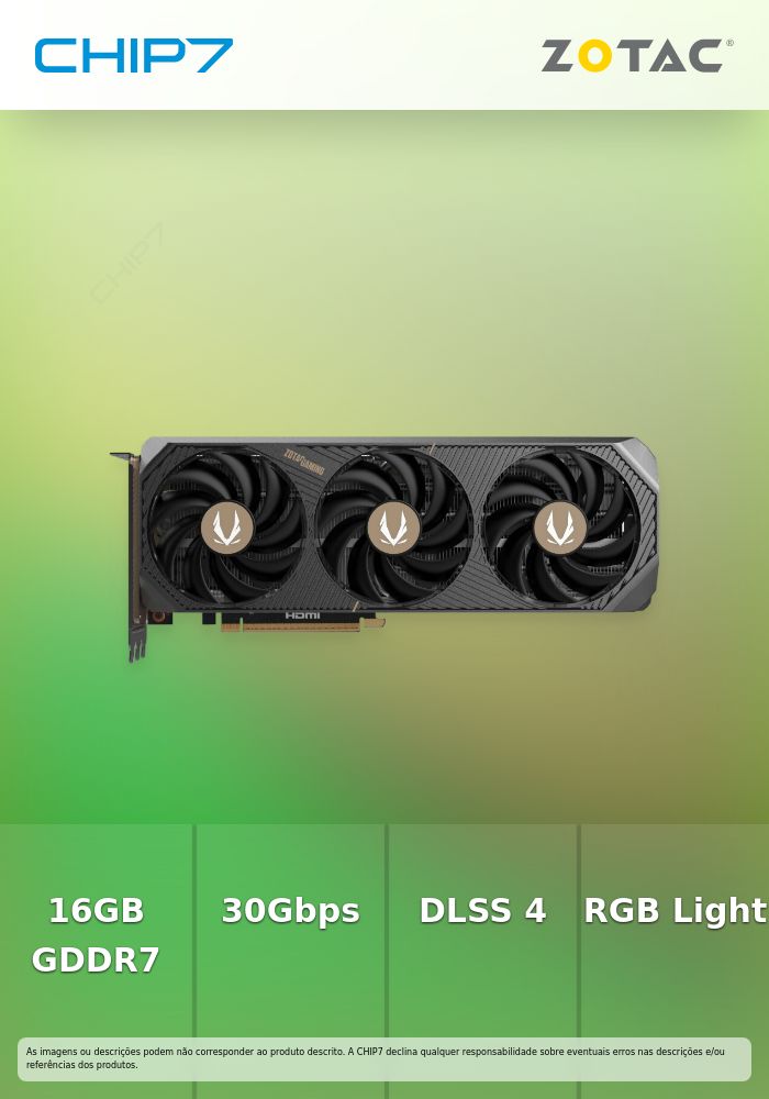 Placa Gráfica - Zotac Rtx 5080 16GB Solid Core OC
