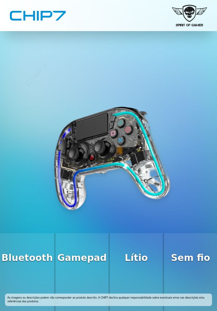 SPIRIT OF GAMER NEON GAMEPAD BLUETOOTH RGB PS3 / PS4 / PC / IOS / ANDROID