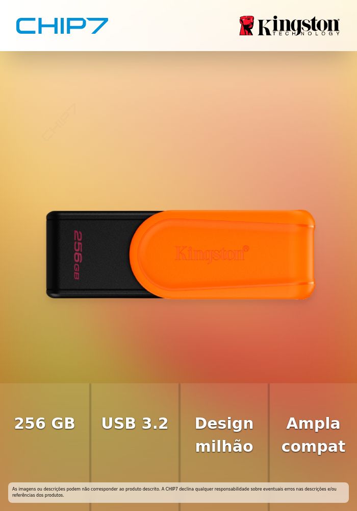 256GB Portable USB 3.2 Gen 1 DataTraveler Exodia S (Black/Orange)