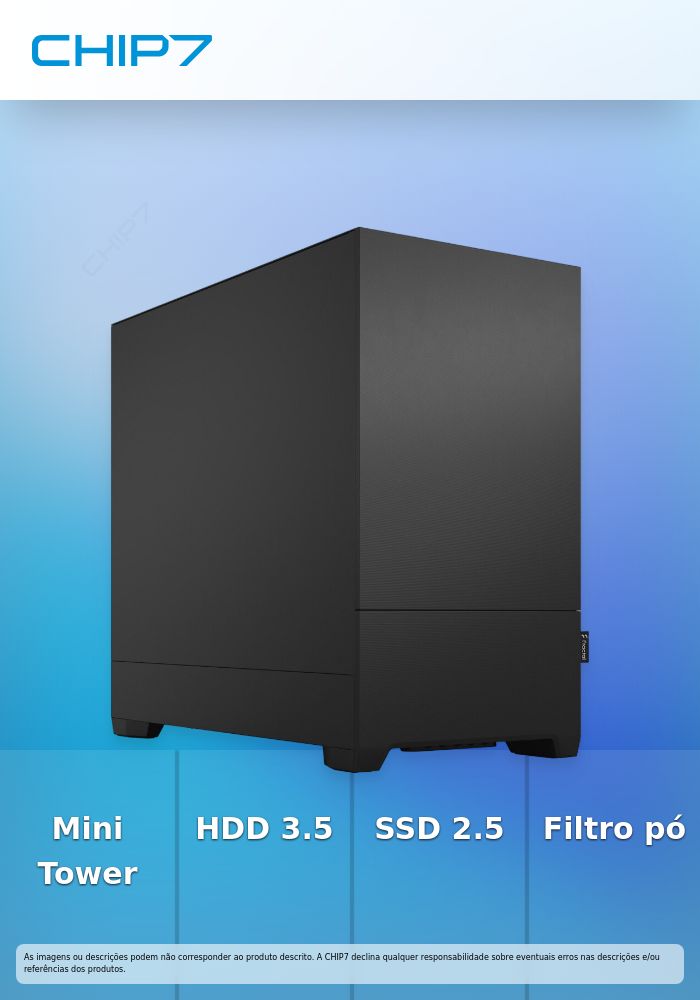Caixa Micro-ATX Fractal Design Pop Mini Silent Black Solid