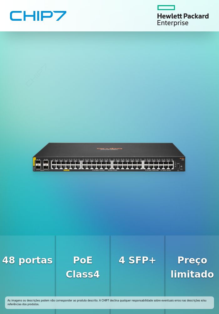 Aruba CX 6100 48G Class4 PoE 4SFP+ 740W Switch EU en  - preço válido p/ unidades faturadas até 7 de Maio ou fim de stock