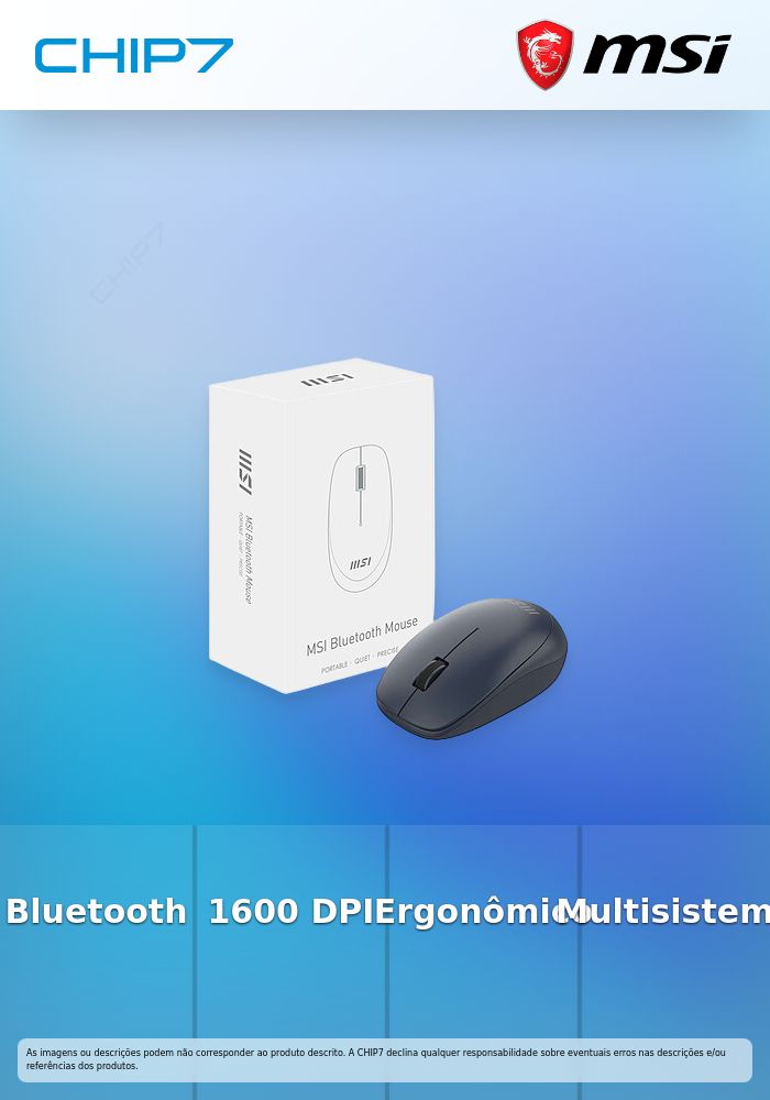 Rato MSI / Bluetooth / 2.4GHz / Ergonomic / 1600 DPI – M98