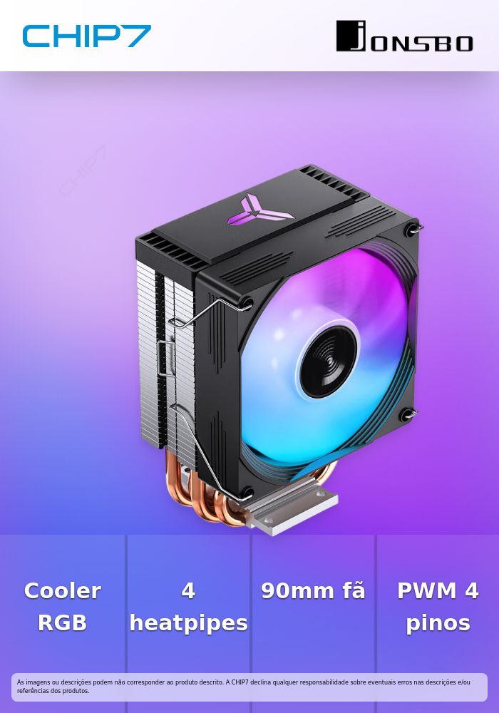 Cooler CPU Jonsbo CR-1300EVO RGB Preto - 90mm