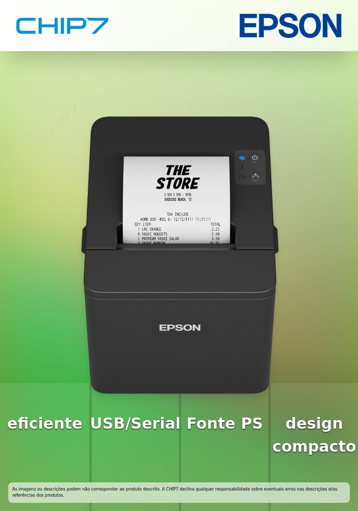 Epson TM-T20IV (101): USB + Serial, PS, Blk, EU