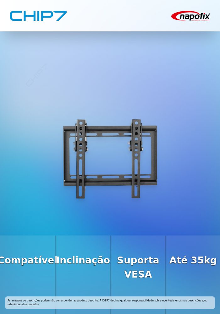 Suporte LCD 13” > 43” Inclinavel, Max: VESA 200 x 200, Peso Max: 35 Kgs