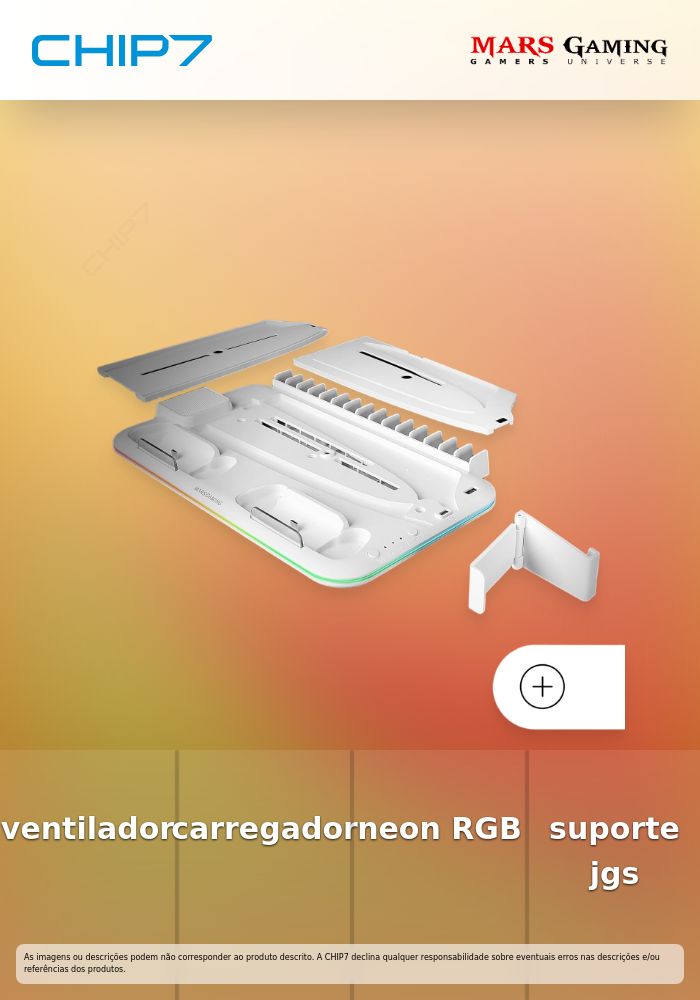 Base para PS5 Mars Gaming MPS5-B2 Slim RGB + Suporte Headset Branco