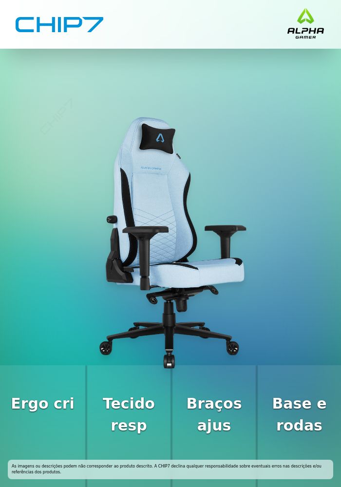 Alpha Gamer Alegra Fabric Blue / Black V2 - Cadeira gaming