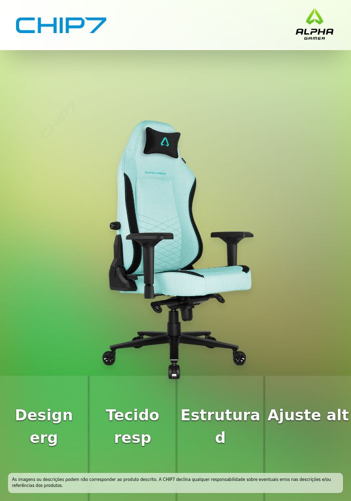 Alpha Gamer Alegra Fabric Green / Black V2 - Cadeira gaming