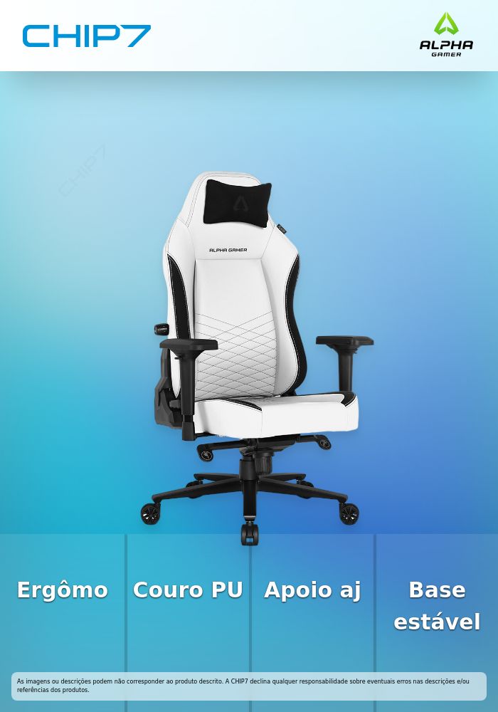 Alpha Gamer Alegra PU Leather White /  Black V2 - Cadeira gaming